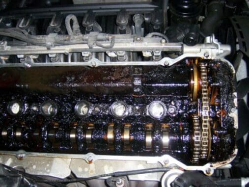 Cylinder Head Covered With Engine Oil Sludge